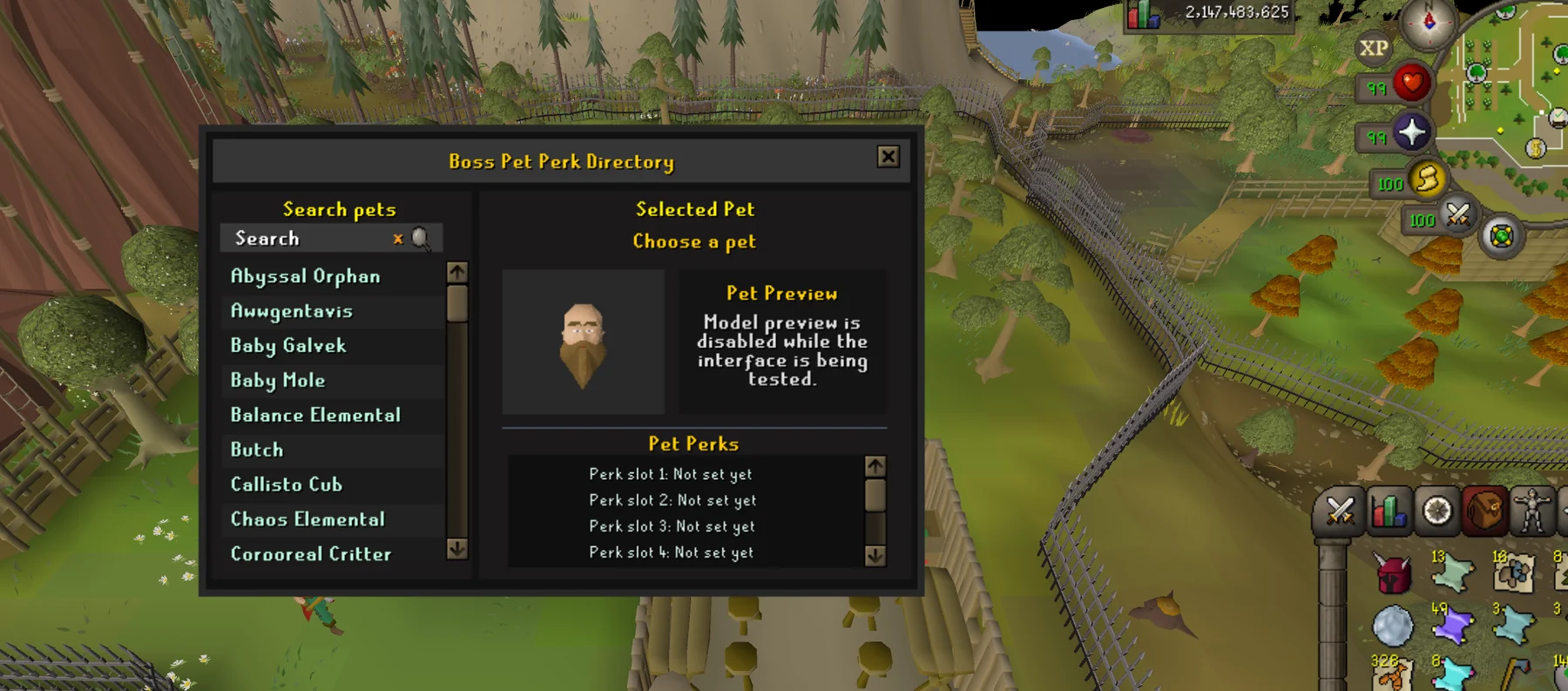 Kryptic in-game Pet Perk System at the custom home area